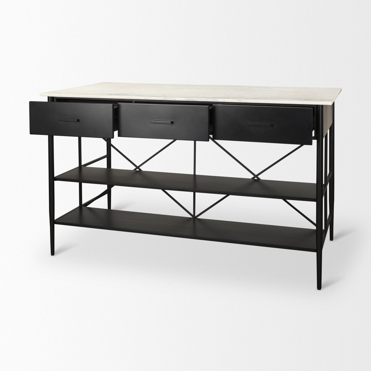 Mercana Amika White Marble Top Counter Table