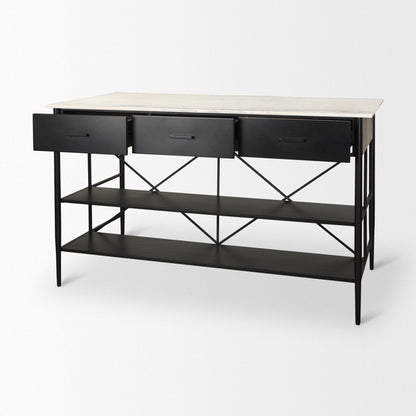 Mercana Amika White Marble Top Counter Table
