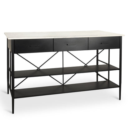 Mercana Amika White Marble Top Counter Table