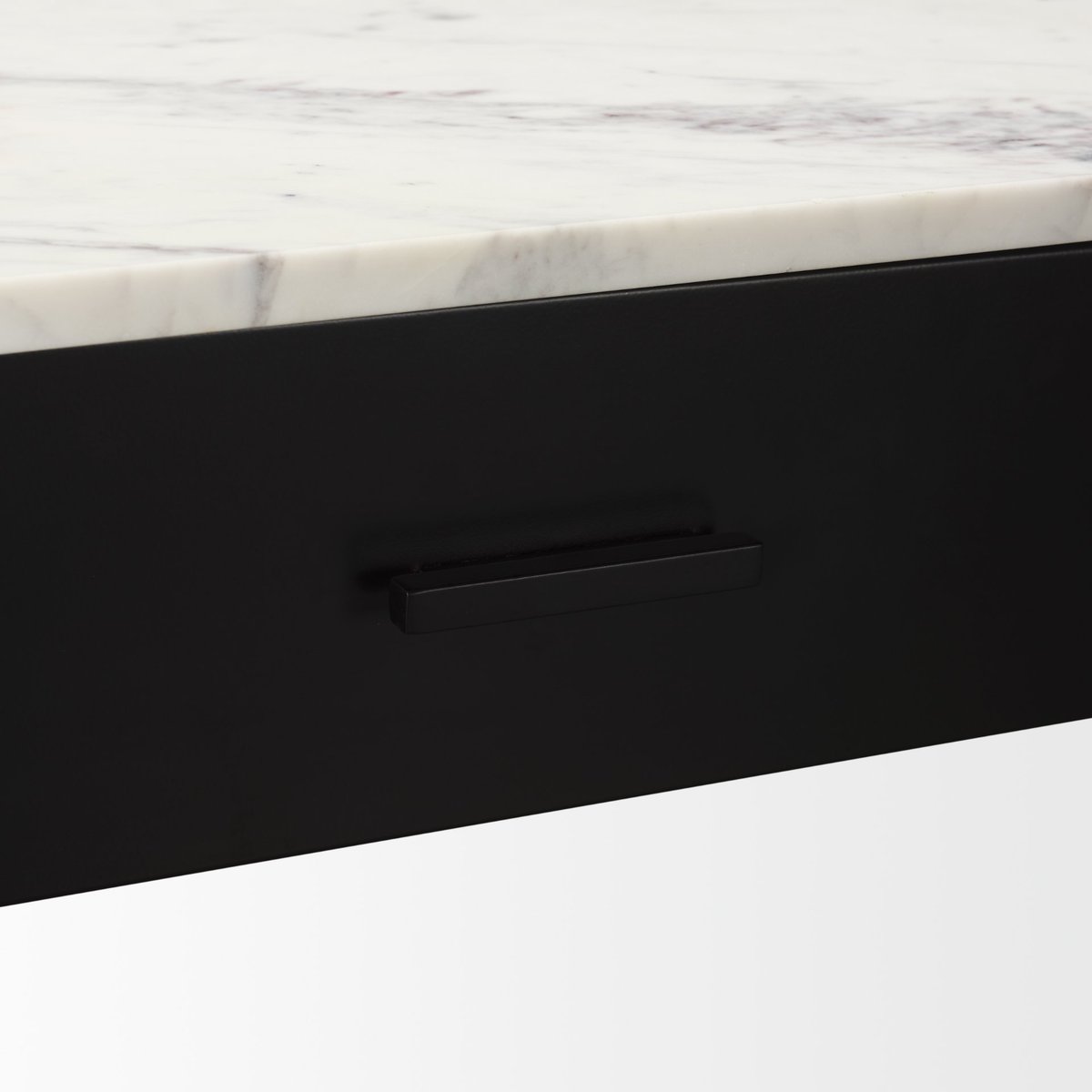 Mercana Amika White Marble Top Rectangular Console Table