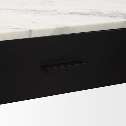 Mercana Amika White Marble Top Rectangular Console Table