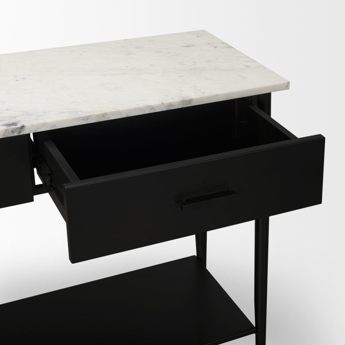 Mercana Amika White Marble Top Rectangular Console Table