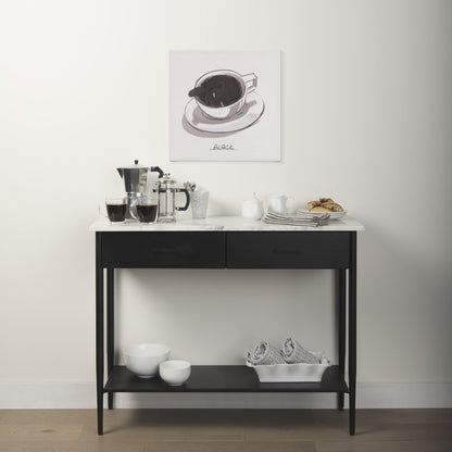 Mercana Amika White Marble Top Rectangular Console Table