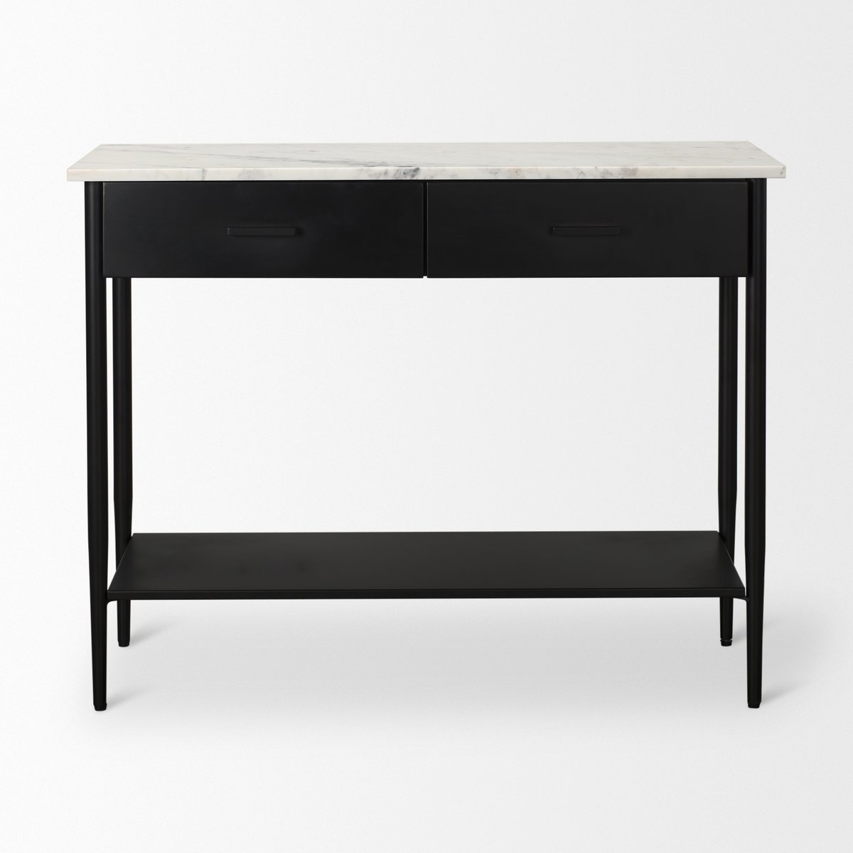Mercana Amika White Marble Top Rectangular Console Table