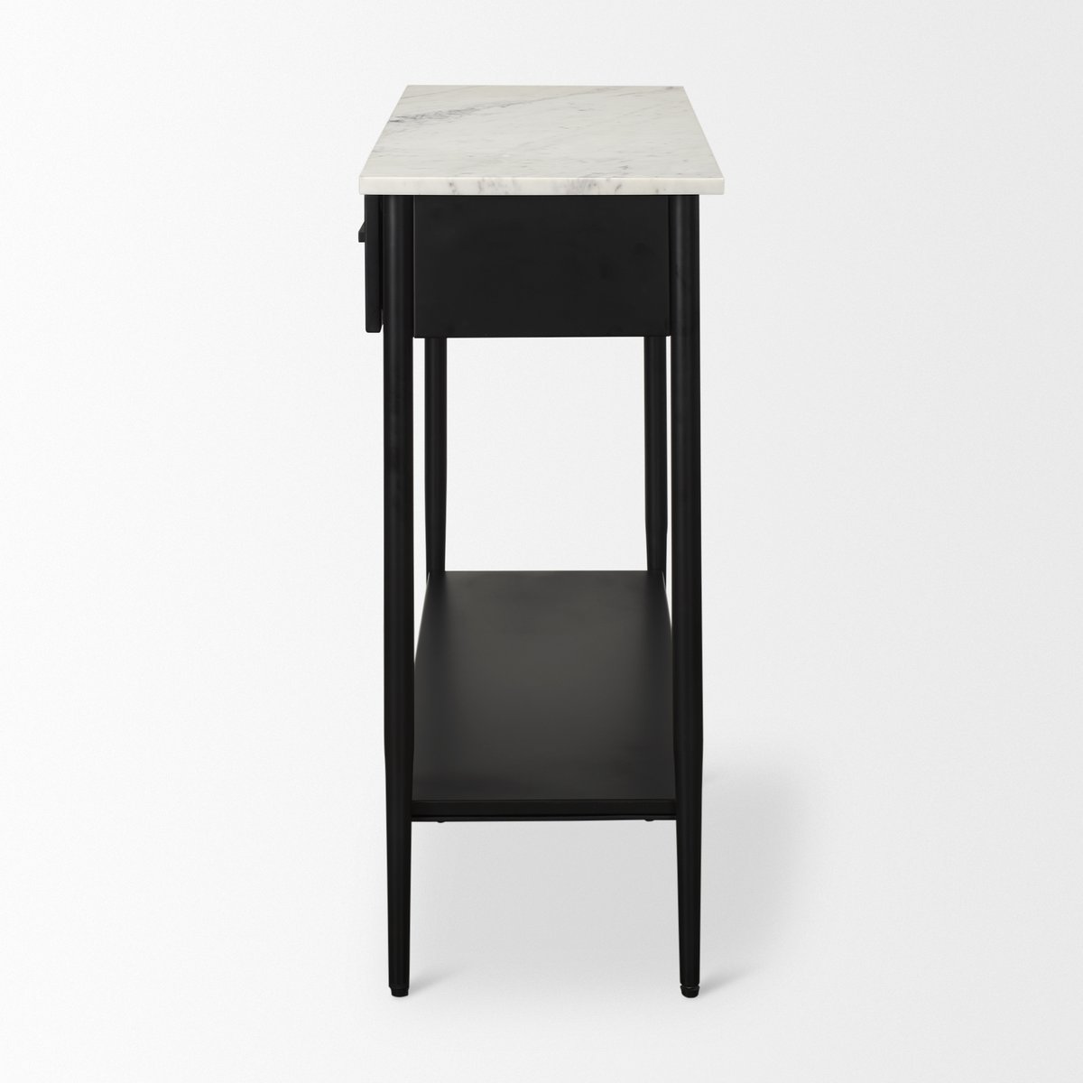 Mercana Amika White Marble Top Rectangular Console Table