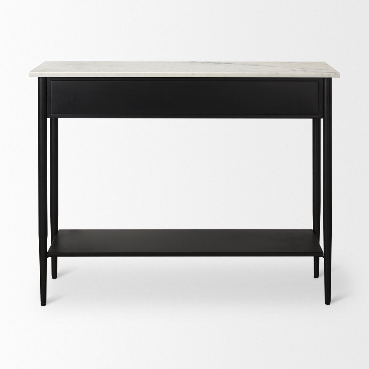 Mercana Amika White Marble Top Rectangular Console Table