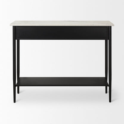 Mercana Amika White Marble Top Rectangular Console Table
