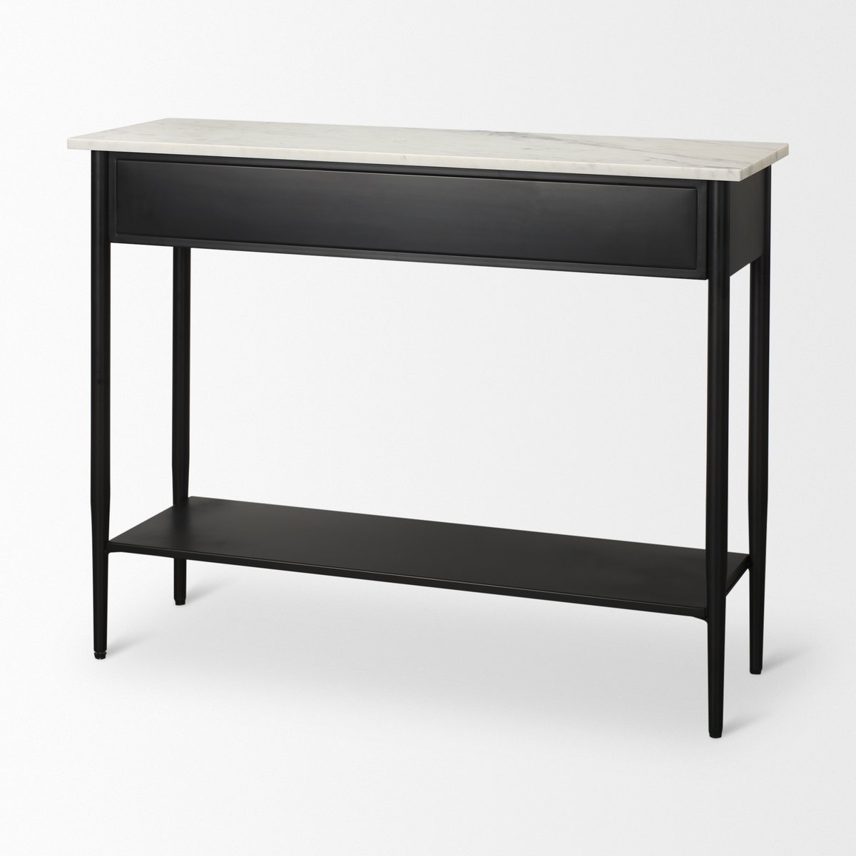 Mercana Amika White Marble Top Rectangular Console Table