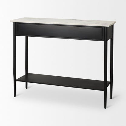 Mercana Amika White Marble Top Rectangular Console Table