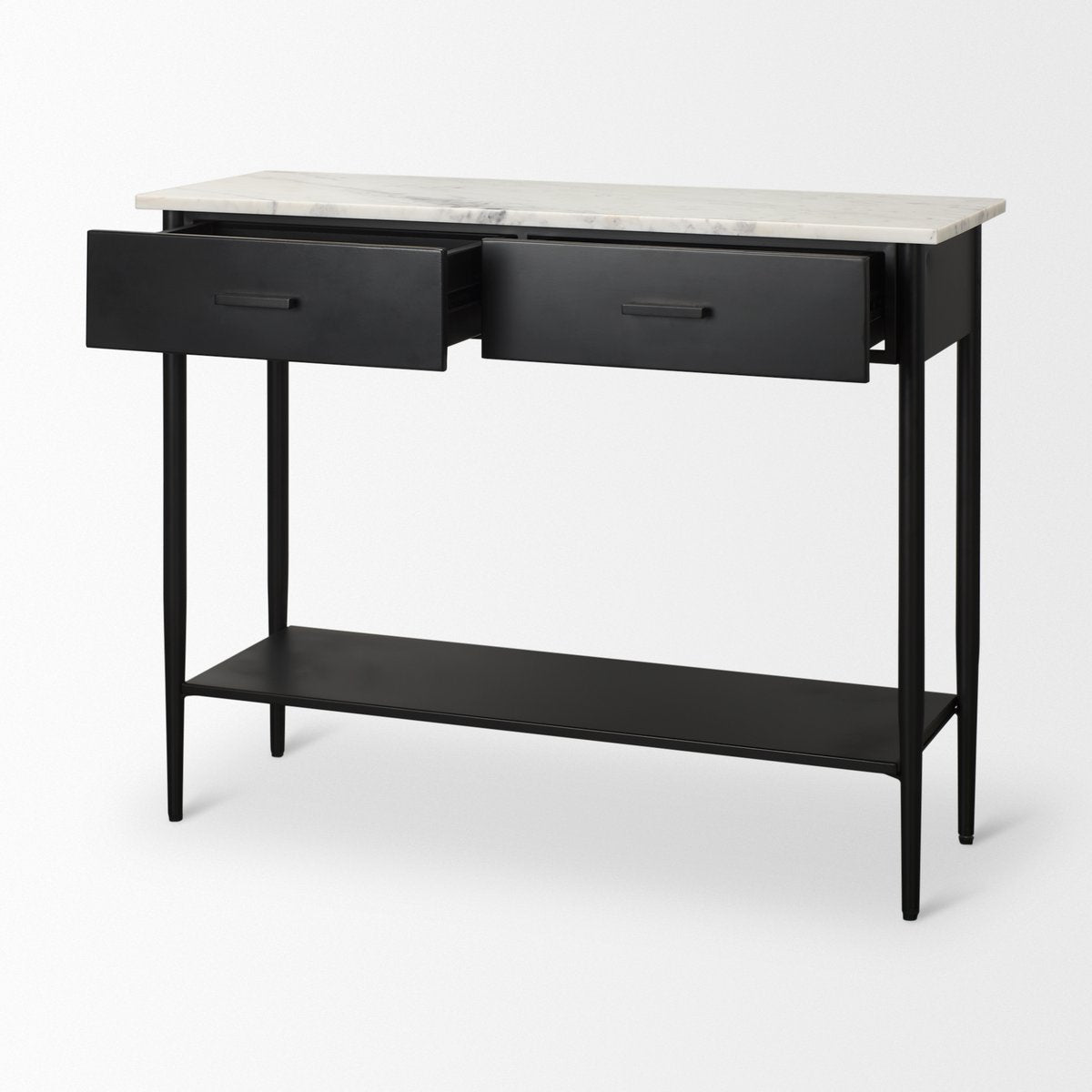 Mercana Amika White Marble Top Rectangular Console Table