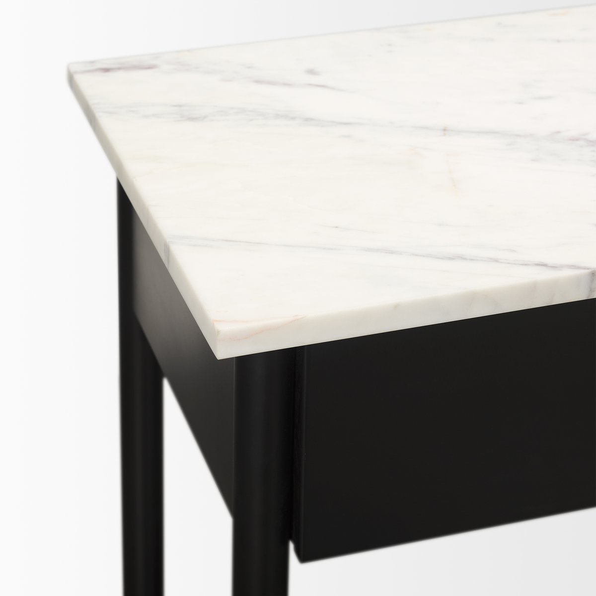 Mercana Amika White Marble Top Rectangular Console Table