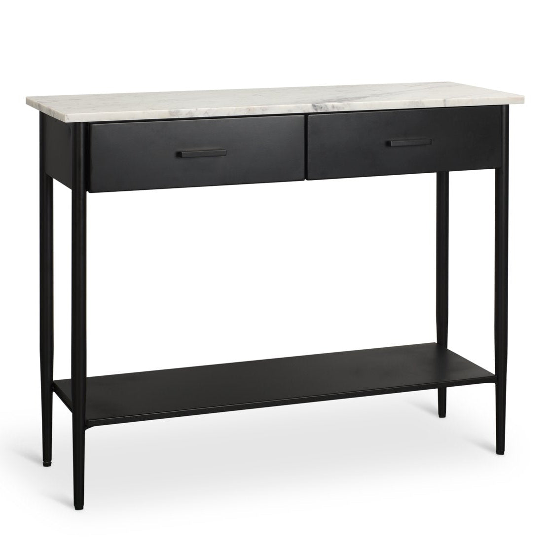 Mercana Amika White Marble Top Rectangular Console Table