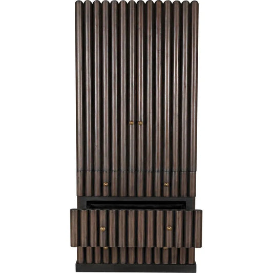Noir Amunet Hutch Bookcase Armoire Cabinet