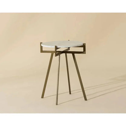 SUNPAN Anak Marble Top Round End Table