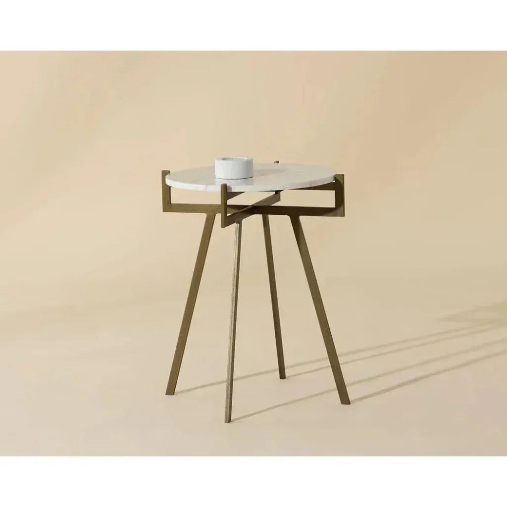SUNPAN Anak Marble Top Round End Table