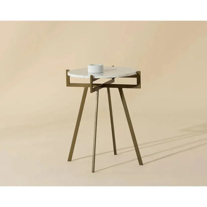 SUNPAN Anak Marble Top Round End Table