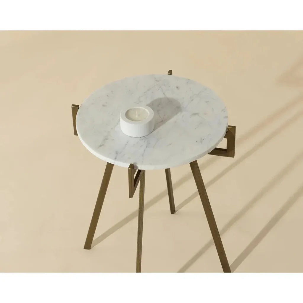 SUNPAN Anak Marble Top Round End Table