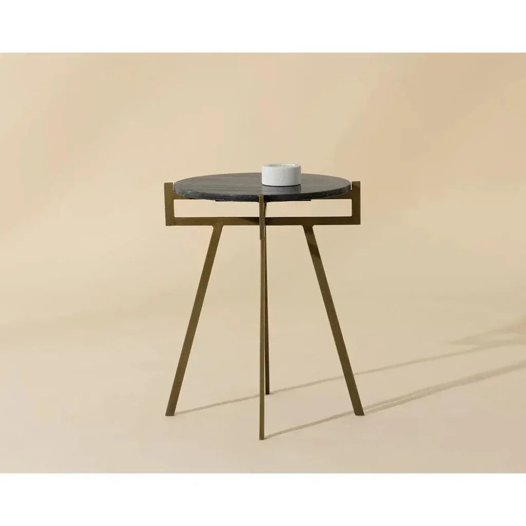 SUNPAN Anak Marble Top Round End Table