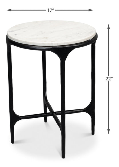 Anapa Round End Table-Side Tables-Sarreid-LOOMLAN