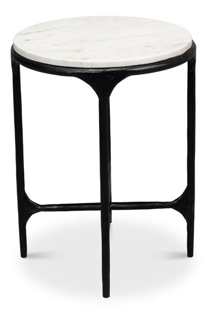 Anapa Round End Table-Side Tables-Sarreid-LOOMLAN