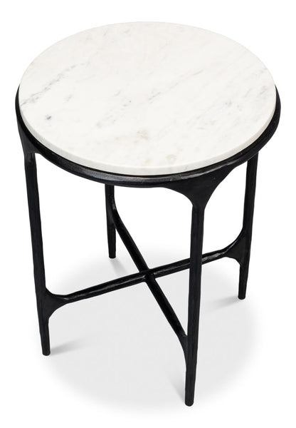 Anapa Round End Table-Side Tables-Sarreid-LOOMLAN