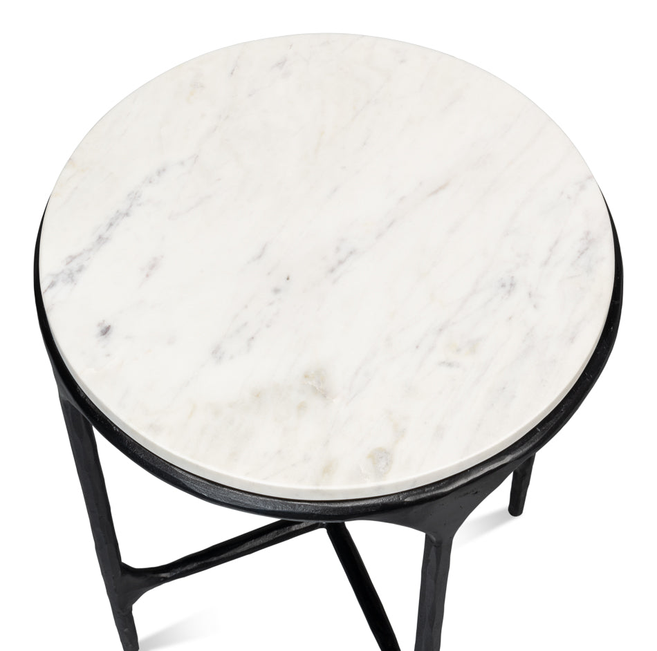 Anapa Round End Table-Side Tables-Sarreid-LOOMLAN