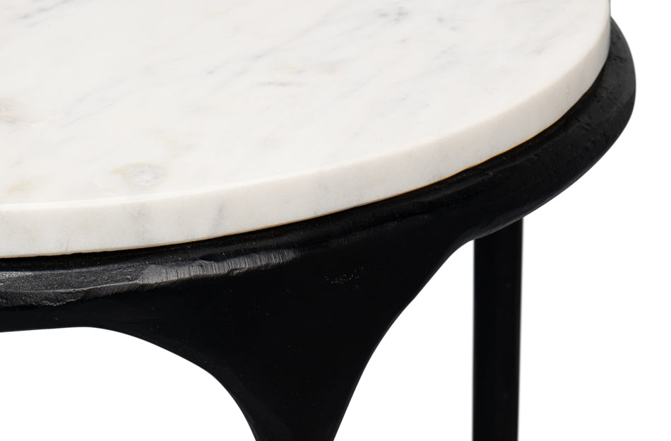 Anapa Round End Table-Side Tables-Sarreid-LOOMLAN