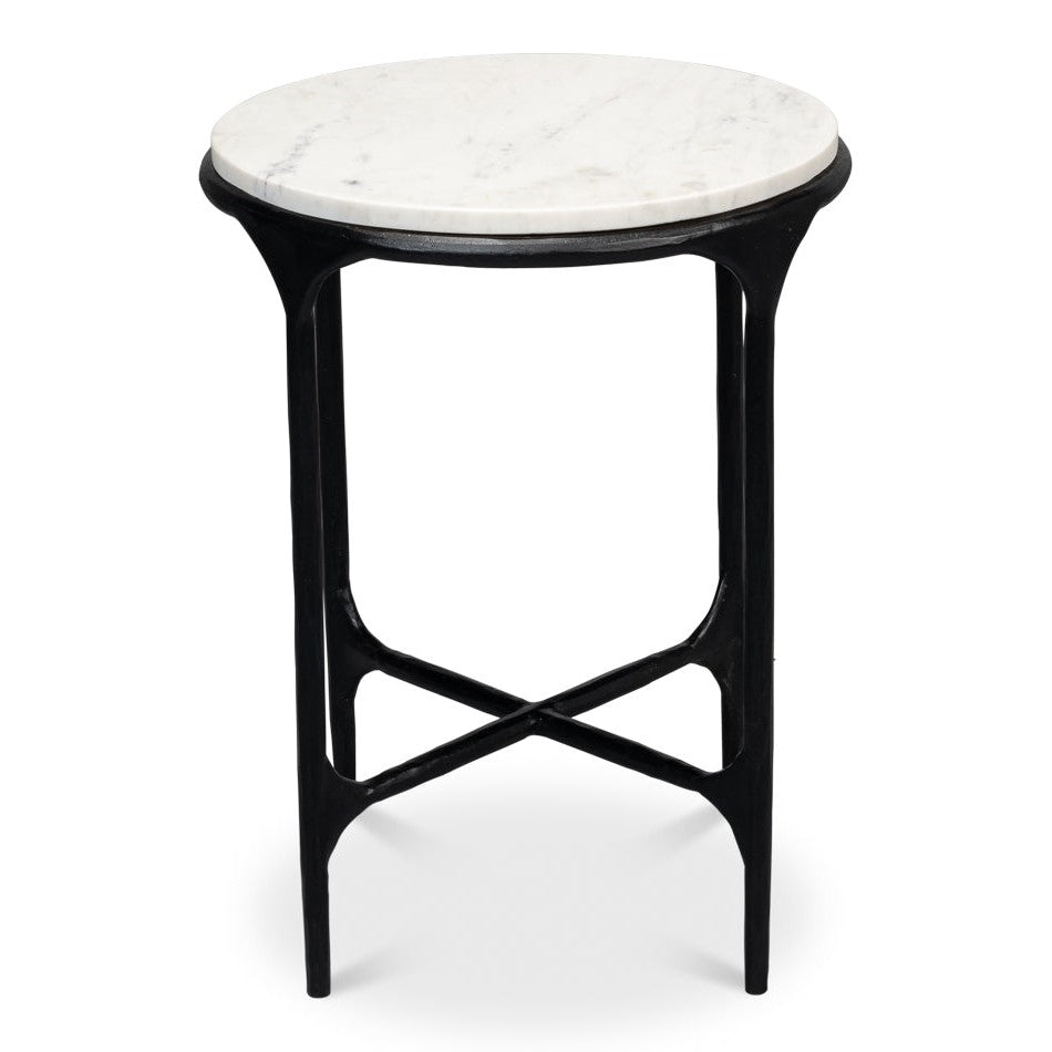 Anapa Round End Table-Side Tables-Sarreid-LOOMLAN