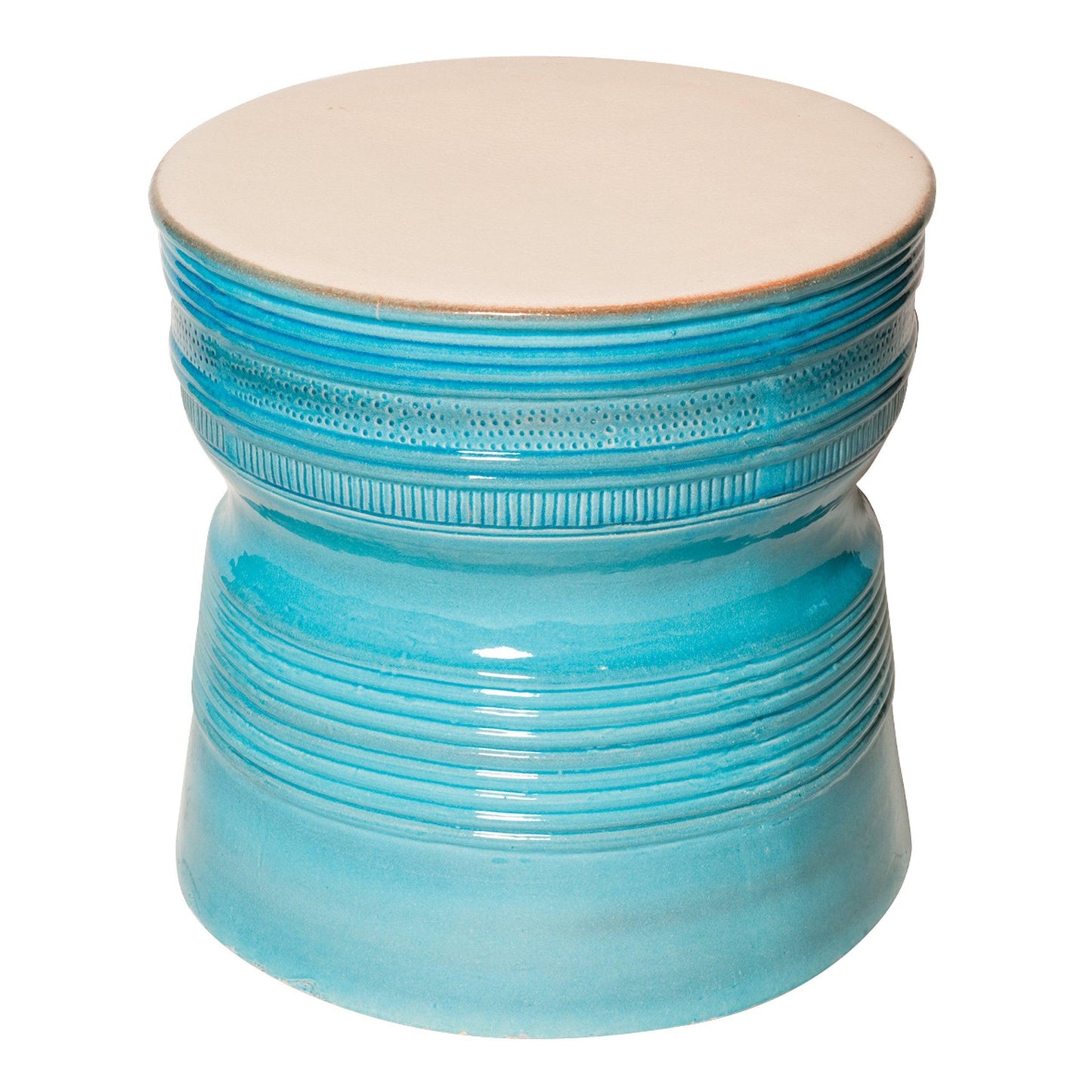 Ancaris Ring Accent Table - Turquoise Blue Outdoor End Table-Outdoor Side Tables-Seasonal Living-Sideboards and Things