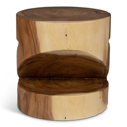 Anchali Natural Solid Chamcha Wooden Side Table