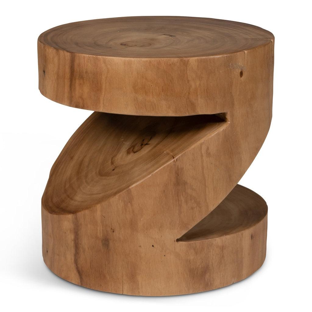 Anchali Natural Solid Chamcha Wooden Side Table