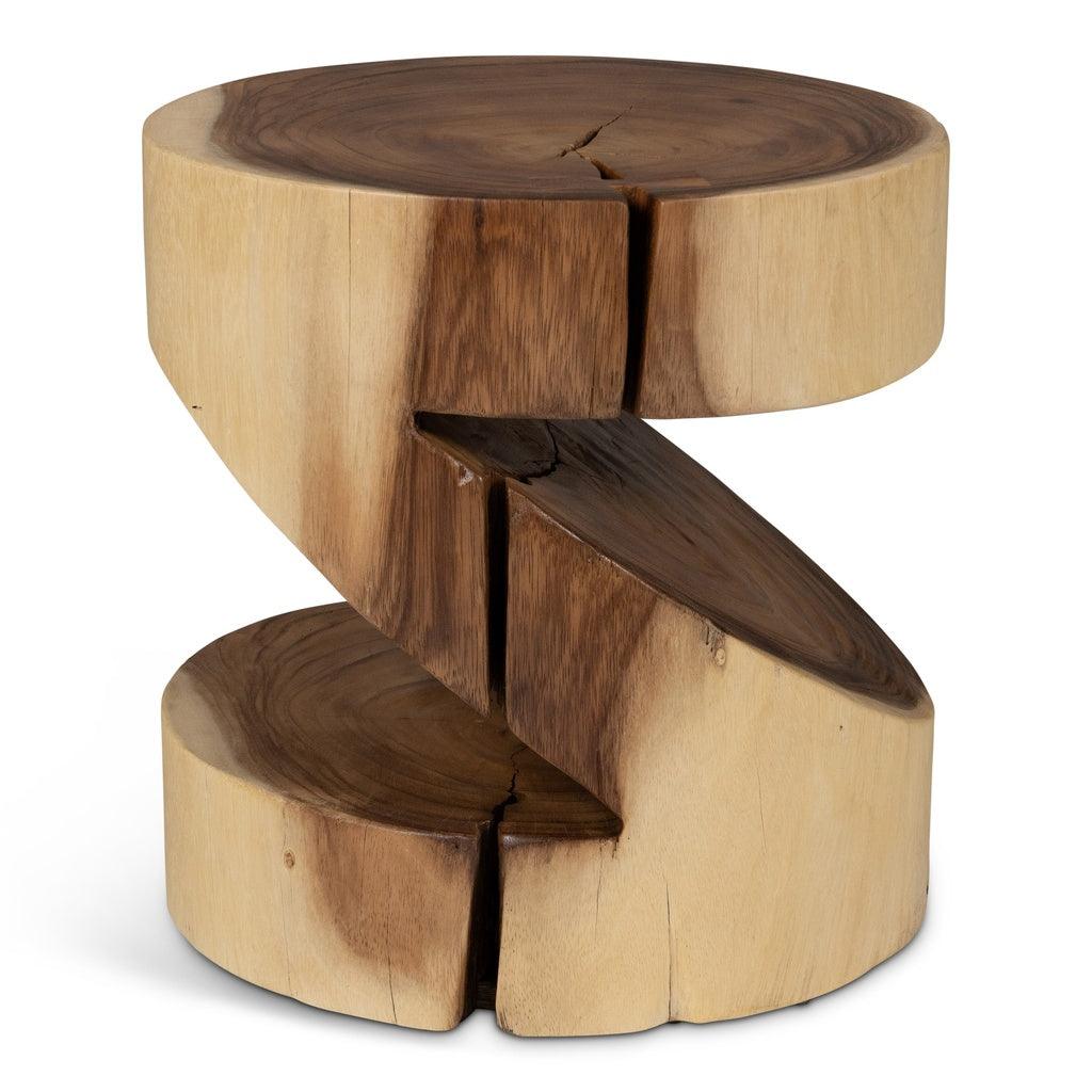 Anchali Natural Solid Chamcha Wooden Side Table