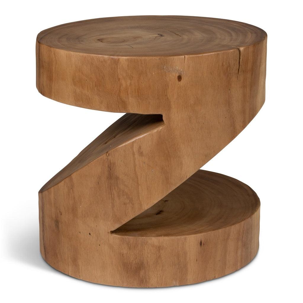 Anchali Natural Solid Chamcha Wooden Side Table