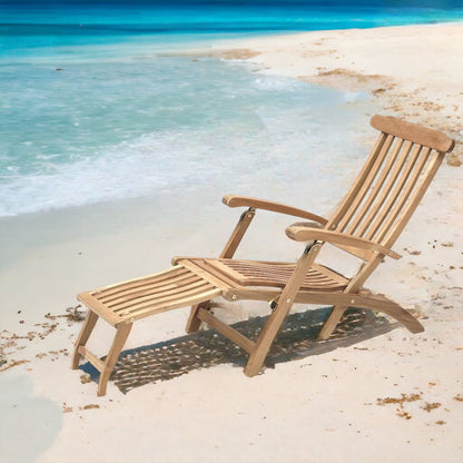 HiTeak Anders Teak Folding Chair Lounge Sunbrella Cushion