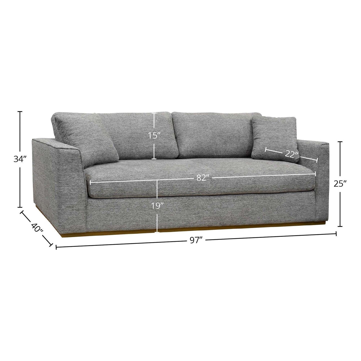 Anderson Grey Fabric Sofa