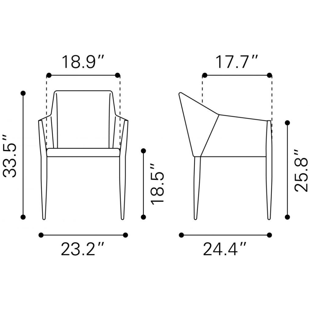 Andover Steel Frame Dining Arm Chair 2PC