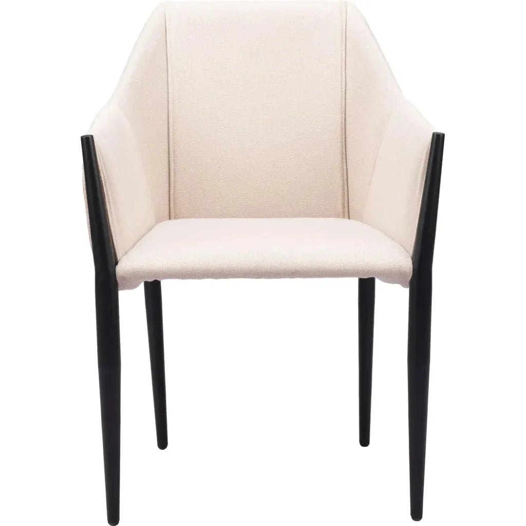 Andover Steel Beige Dining Arm Chair 2PC - LOOMLAN - Zuo Modern - Dining Chairs