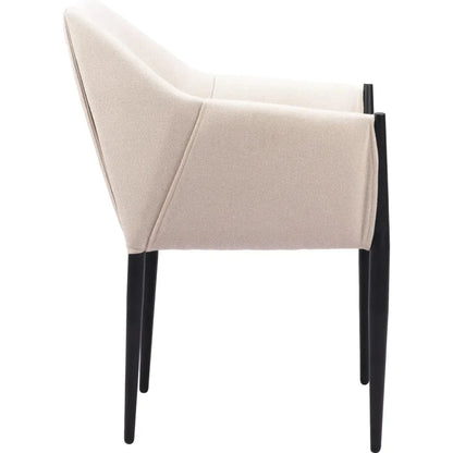 Andover Steel Beige Dining Arm Chair 2PC - LOOMLAN - Zuo Modern - Dining Chairs