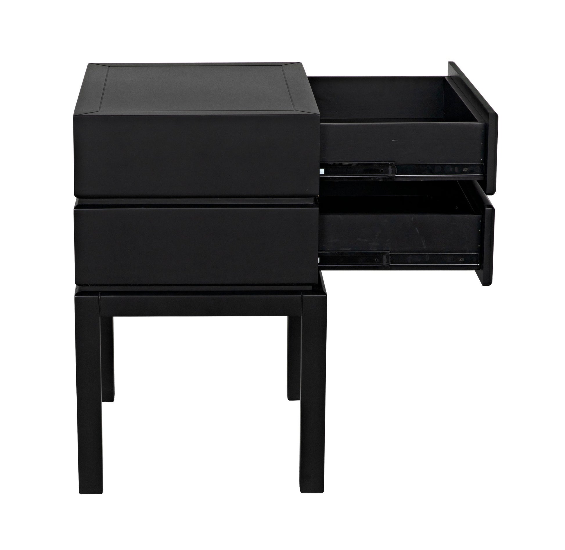 Andras Wood Black Round Side Table-Side Tables-Noir-Sideboards and Things