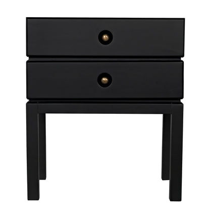 Andras Wood Black Round Side Table-Side Tables-Noir-Sideboards and Things