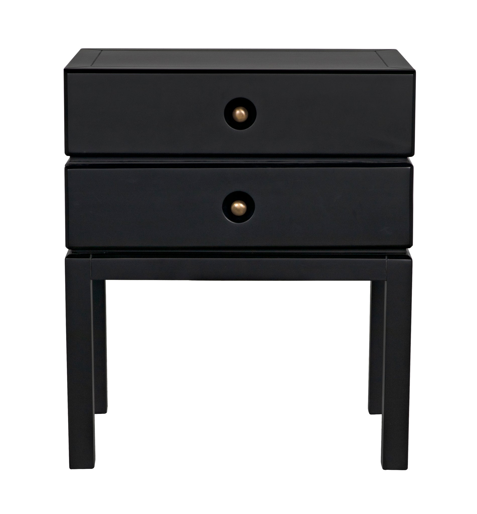 Andras Wood Black Round Side Table-Side Tables-Noir-Sideboards and Things