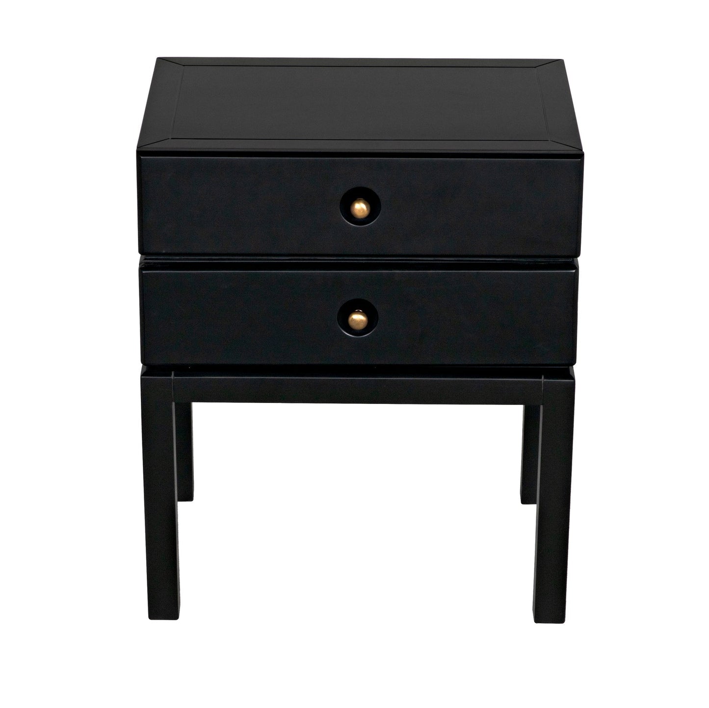 Andras Wood Black Round Side Table-Side Tables-Noir-Sideboards and Things