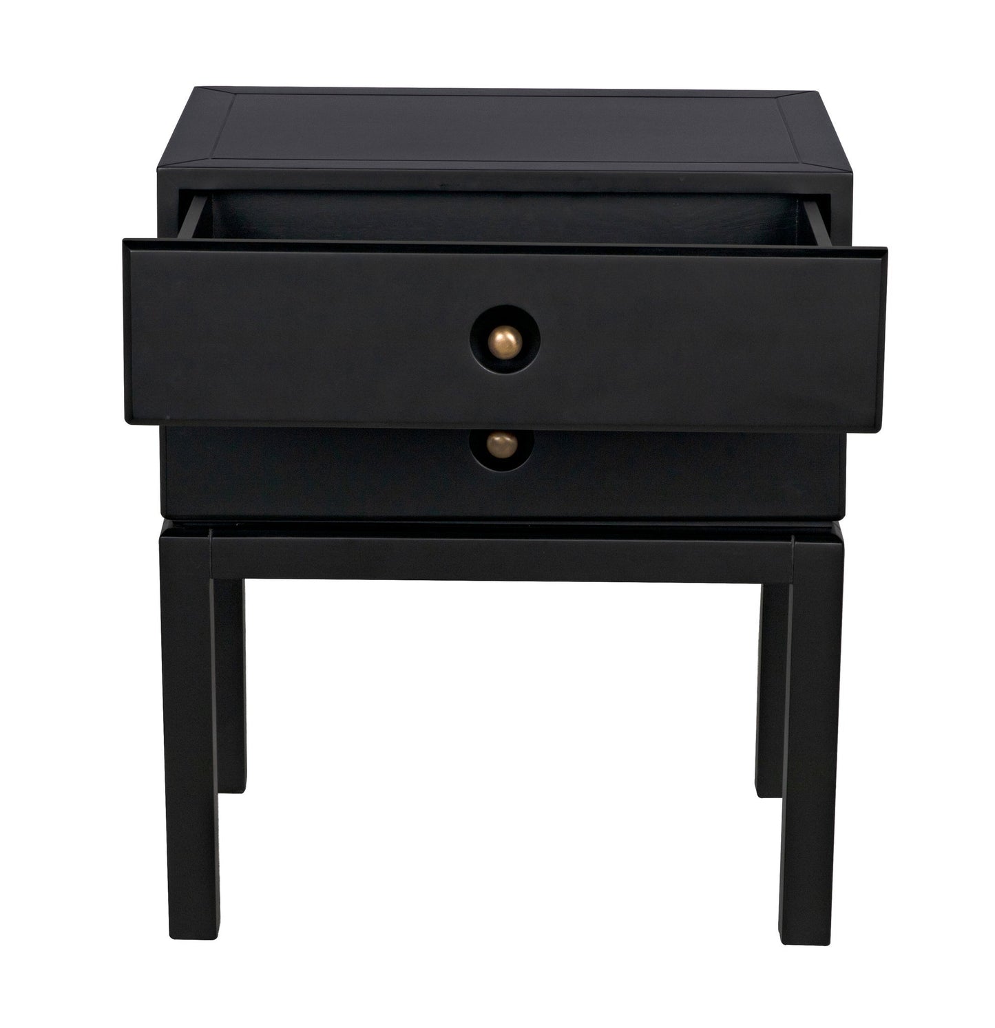 Andras Wood Black Round Side Table-Side Tables-Noir-Sideboards and Things