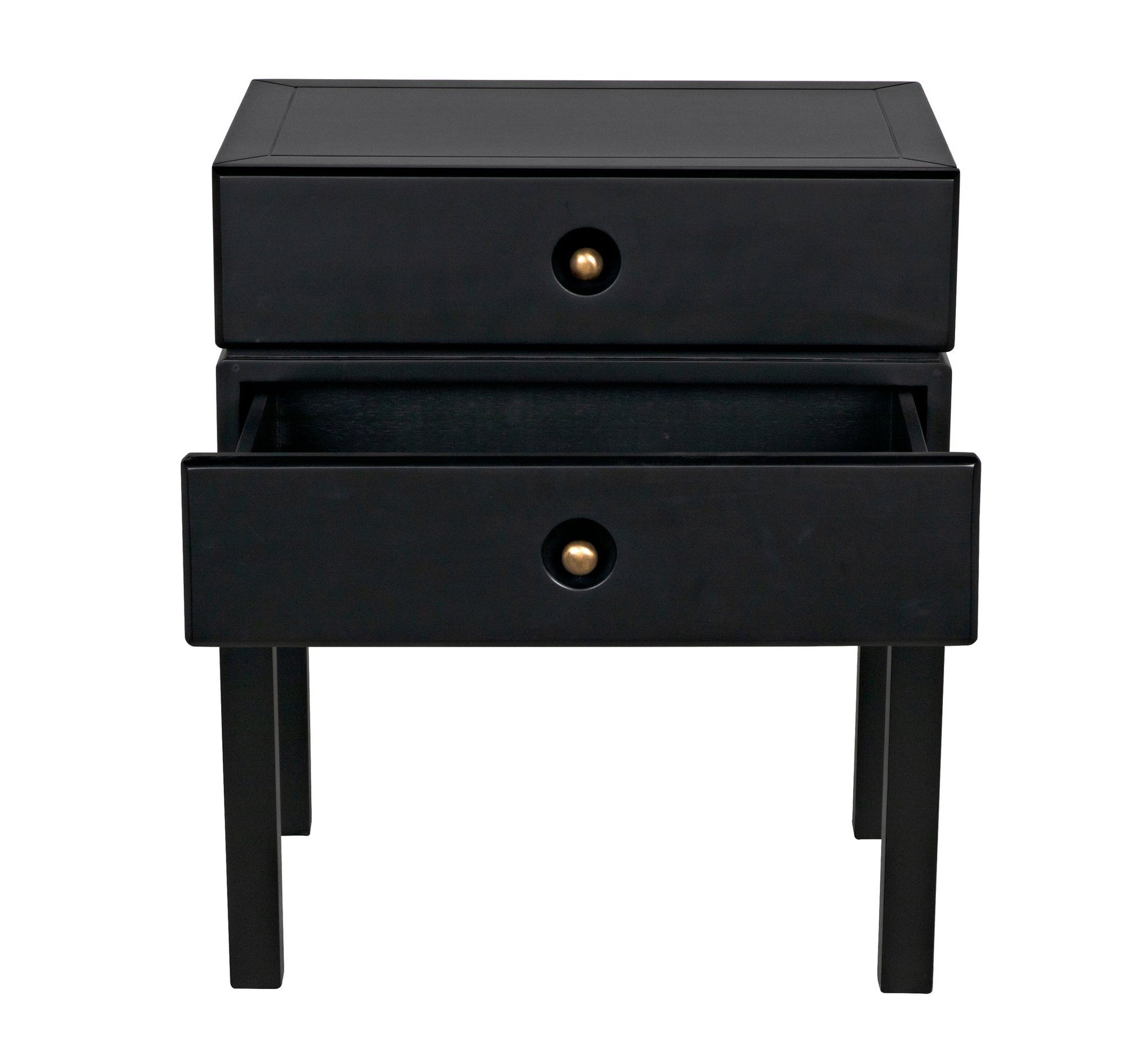 Andras Wood Black Round Side Table-Side Tables-Noir-Sideboards and Things