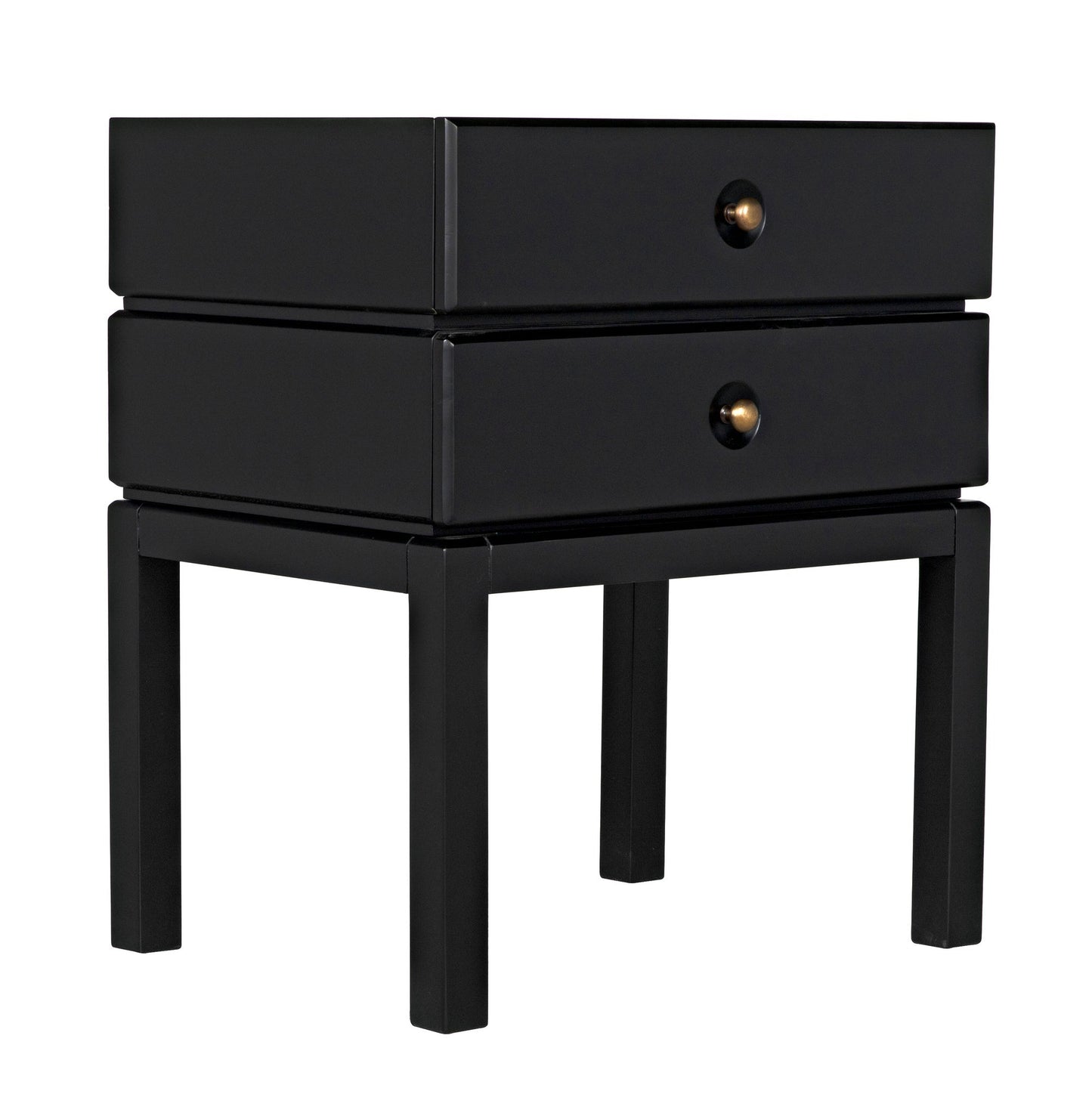 Andras Wood Black Round Side Table-Side Tables-Noir-Sideboards and Things