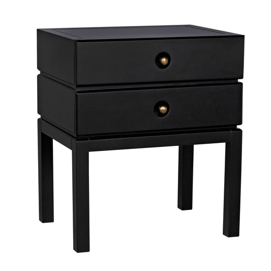 Andras Wood Black Round Side Table-Side Tables-Noir-Sideboards and Things