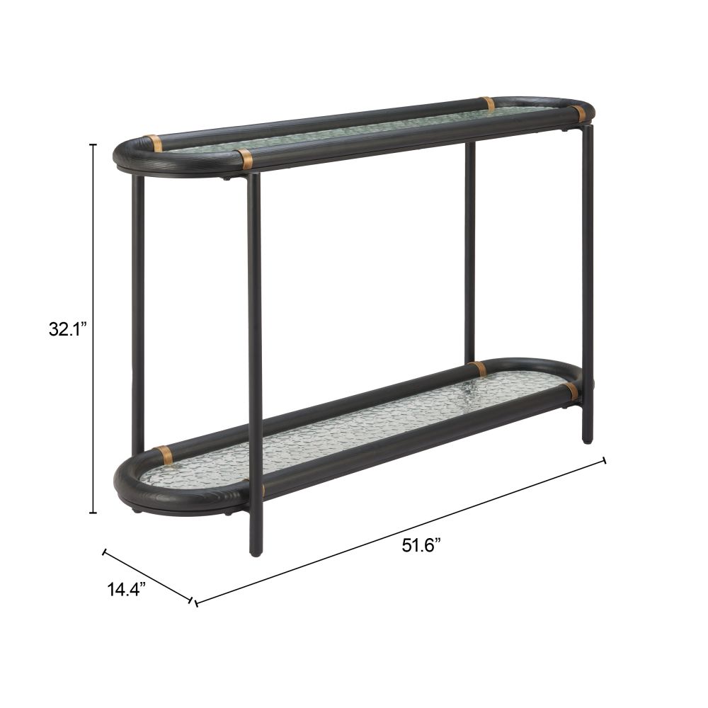 Zuo Modern Aneis Glass Top Oval Console Table
