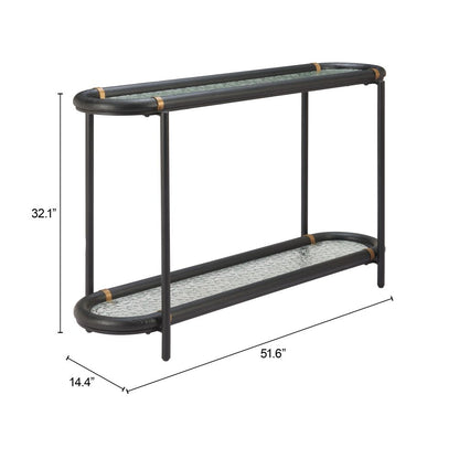 Zuo Modern Aneis Glass Top Oval Console Table
