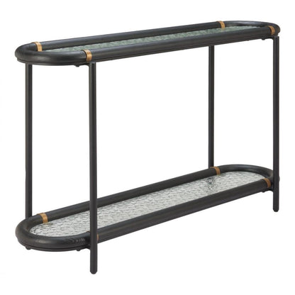 Zuo Modern Aneis Glass Top Oval Console Table