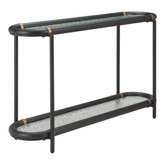 Zuo Modern Aneis Glass Top Oval Console Table